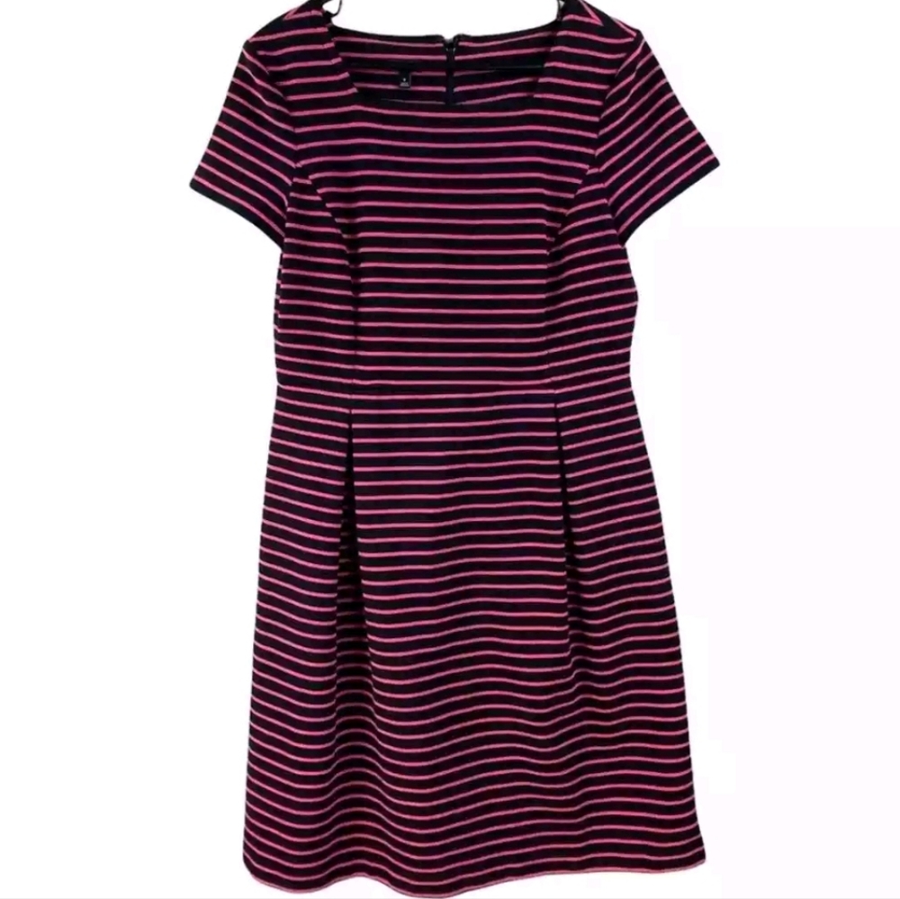 Talbots Back Zip Striped Sheath Dress Women's 18W